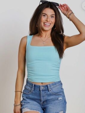 NWT NikiBiki Buttersoft ruched side OS tank